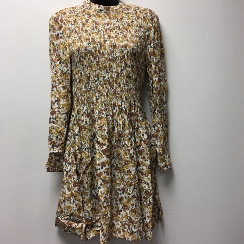 Topshop Floral Smocked Dress Size 6
